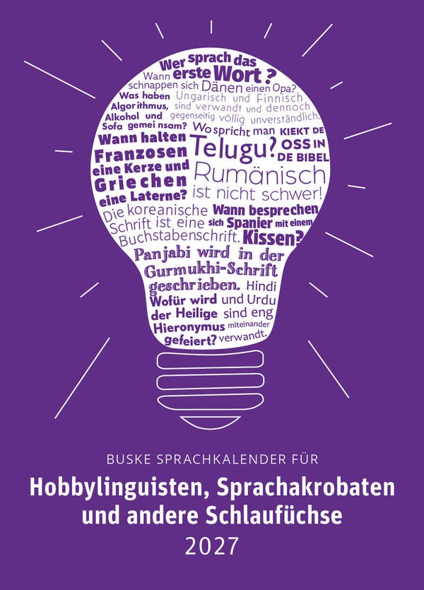 Sprachkalender für Hobbylinguisten, Sprachakrobaten und andere Schlaufüchse 2027