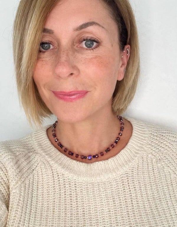 Collier Violette – Améthyste, Rose, Topaze