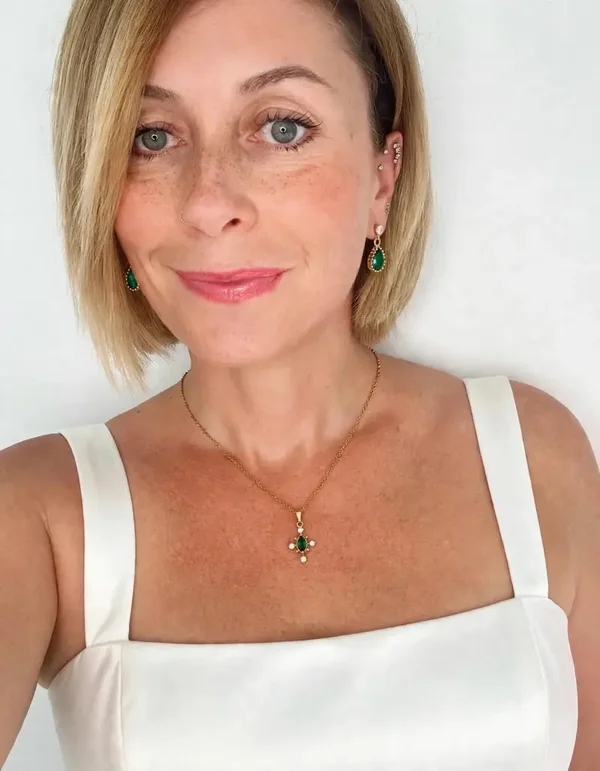 Collier Mariage Émeraude Étoile - Doré à l'or fin