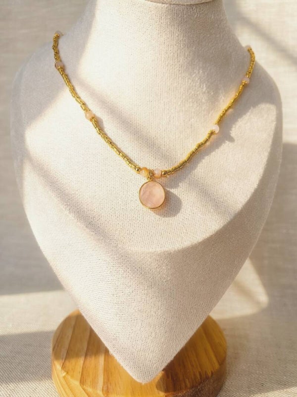 Collier Amaya – Pendentif Pierre Semi-Précieuse & Perles Miyuki