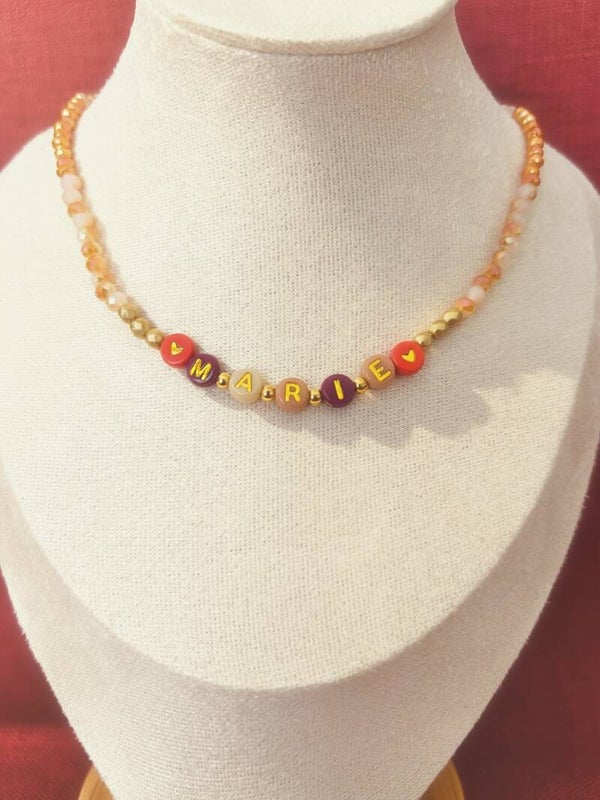 Collier Prénom Peach – Personnalisable Adulte Enfant