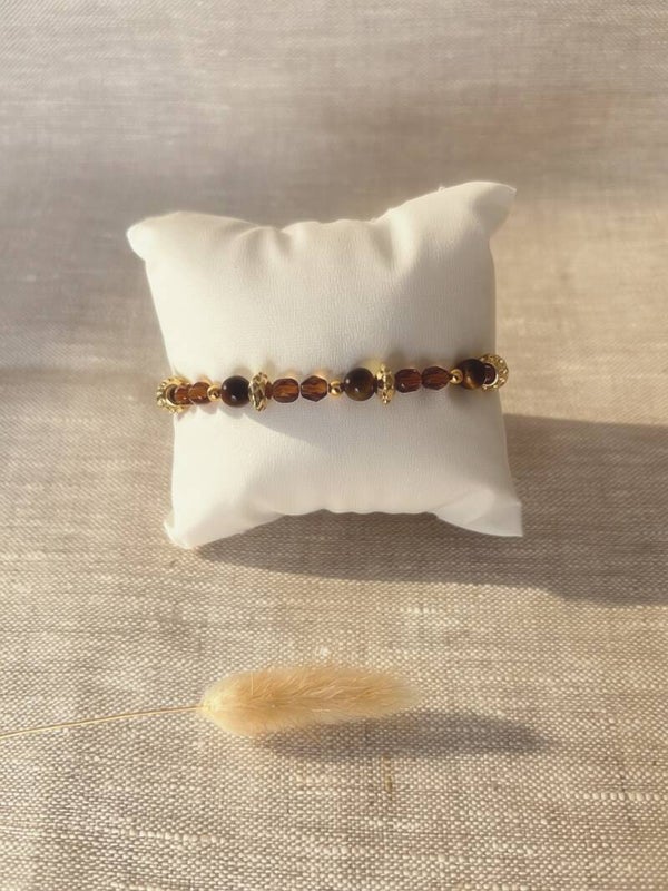 Bracelet Œil de Tigre - Pierre Naturelle & Or
