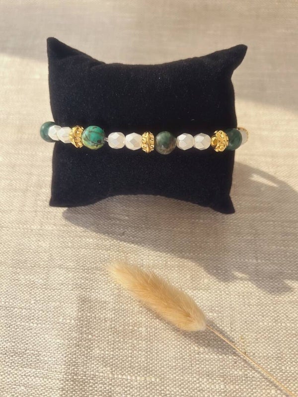 Bracelet AFRIQUE - Perles du Soleil & Ivoire