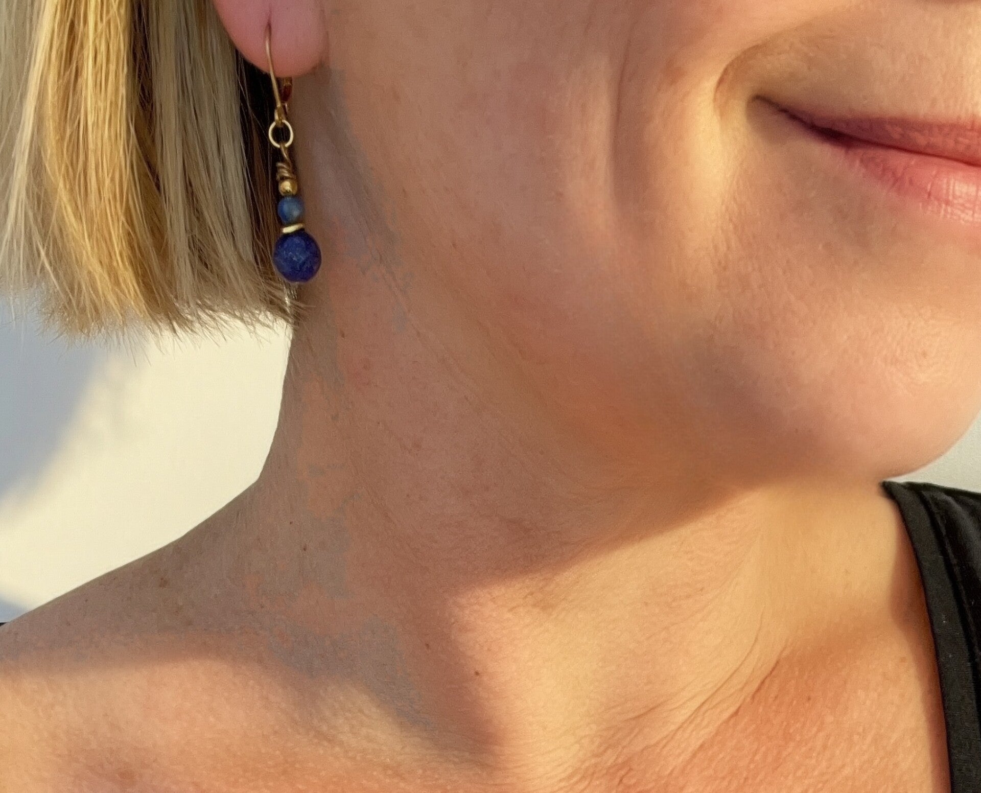 Boucles dormeuses 16mm Lapis Lazuli