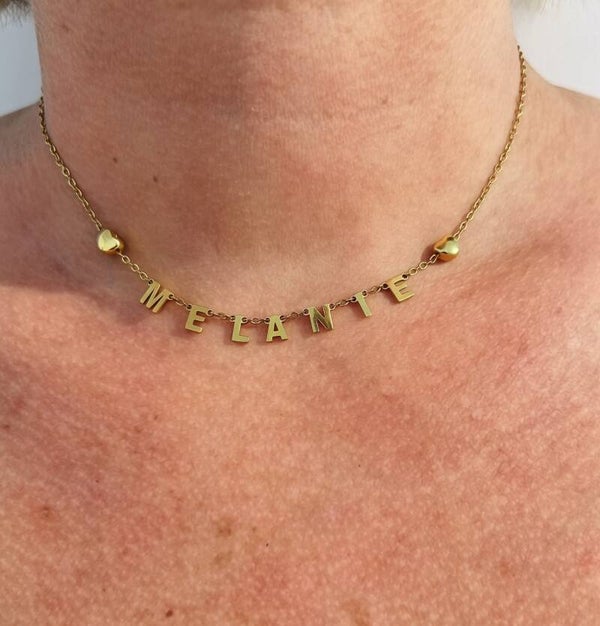 Collier Prénom 100% Personnalisable - Acier Inoxydable Doré Or Fin 24K
