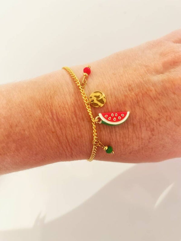 Bracelet Pastèque Doré - Création Artisanale Française