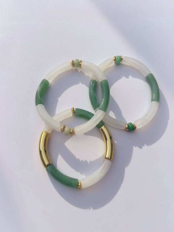 Bracelet Jonc MINT Femme - Amazonite Vert Sauge | La Rochelle