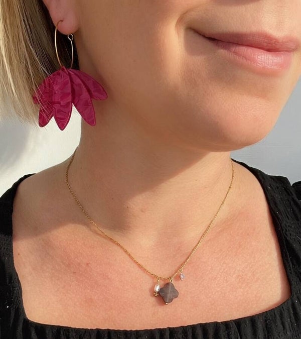 Boucles Norah Framboise – L’Audace Marbrée
