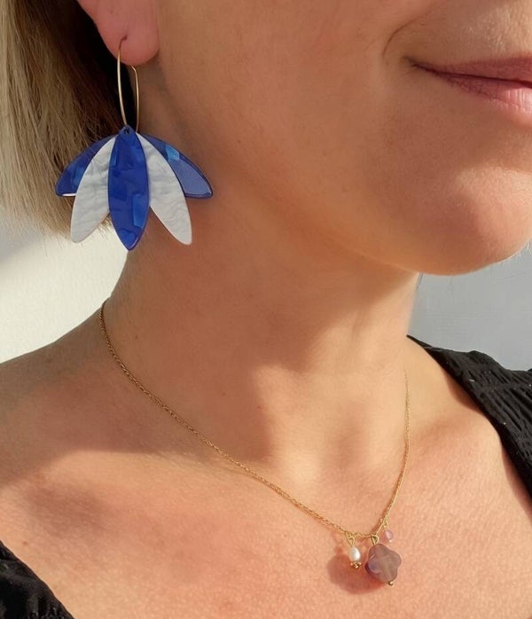 Boucles Norah Bleu Roi – L’Éclat de l’Océan