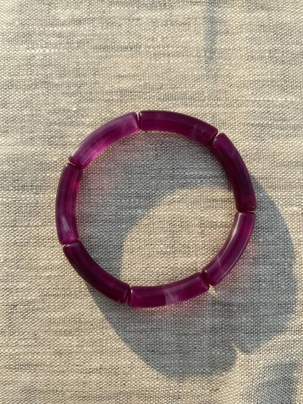 Bracelet Jonc SUNSET - Fushia Prune & Or