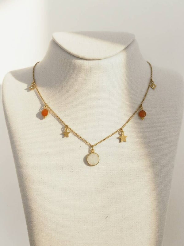 Collier Astra - Pierre de Lune & Cornaline
