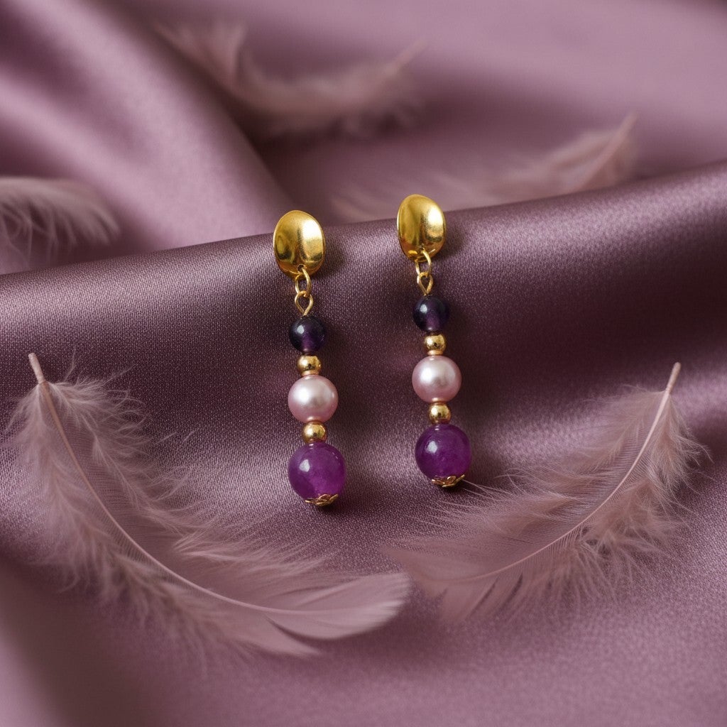 Boucles d'oreilles Charme "Brume Céleste"