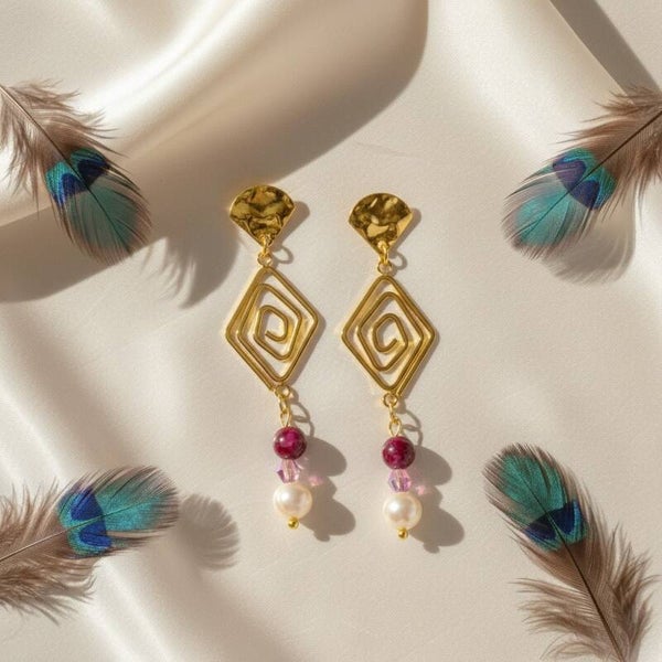 Boucles d'oreilles Charme "Brume Céleste" N°3