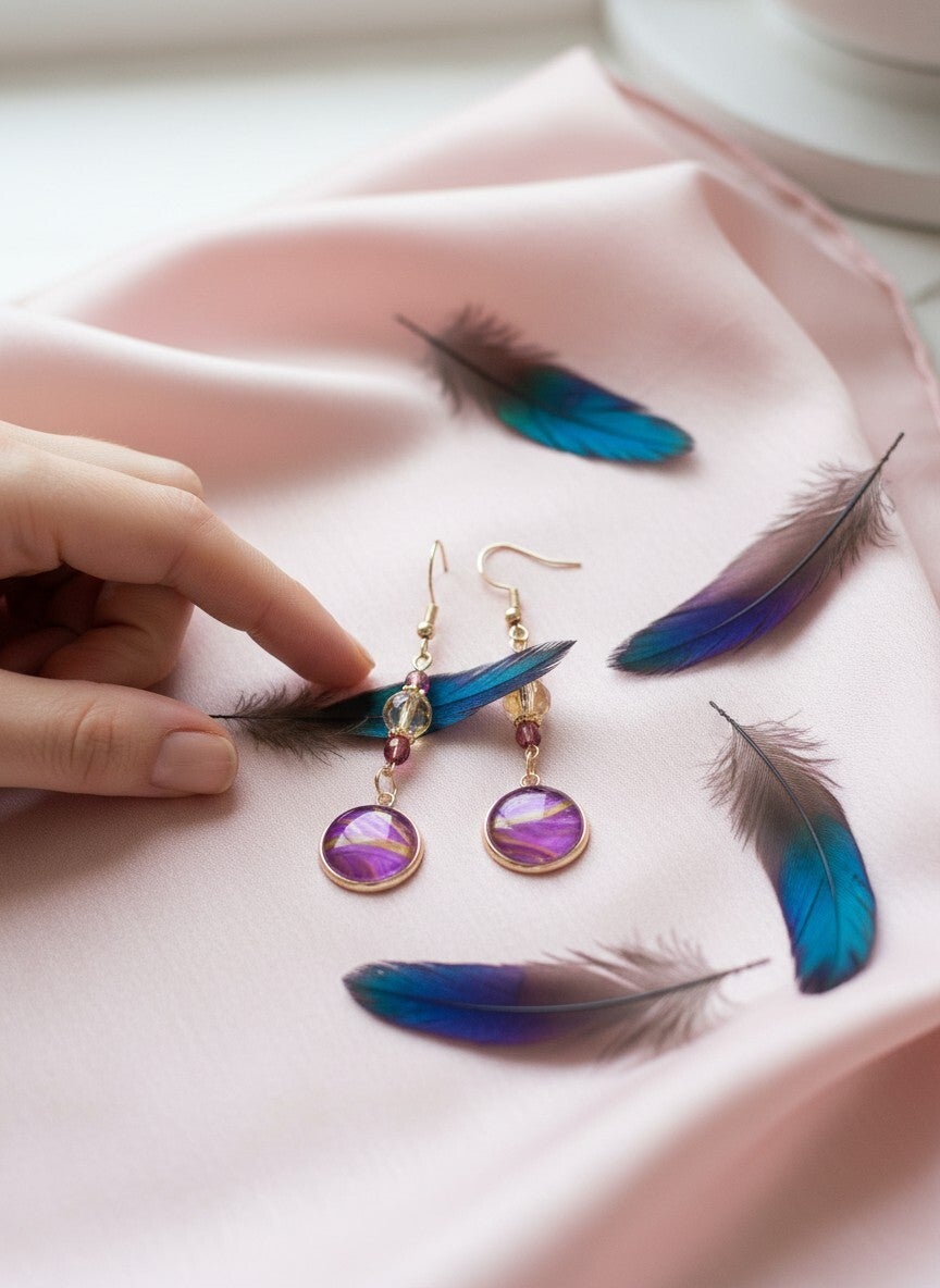 Boucle d'oreille Art "Brume Céleste"206