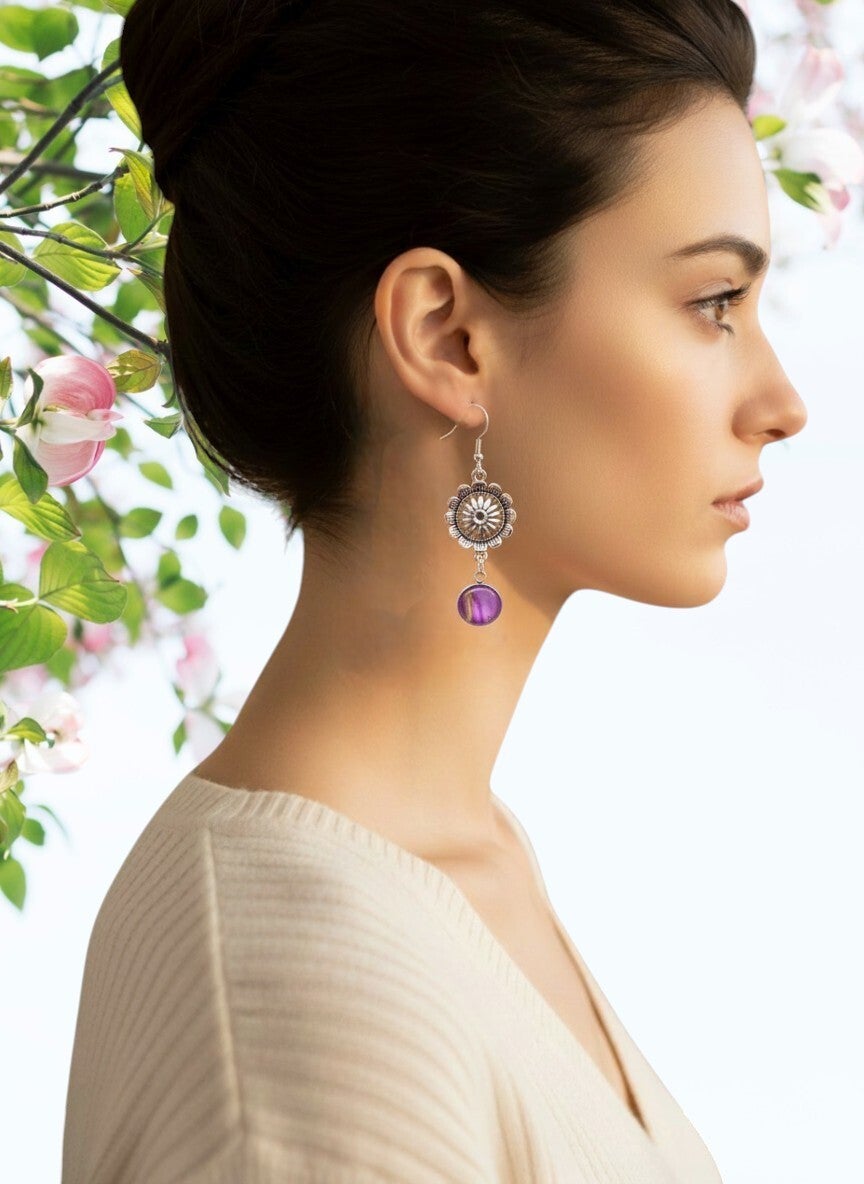 boucle oreille art brume celeste