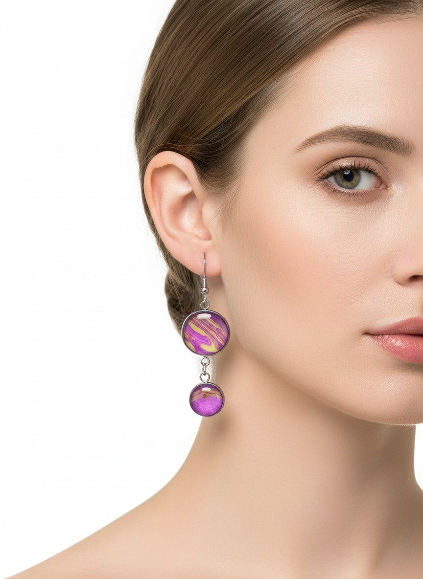 boucle oreille art brume celeste