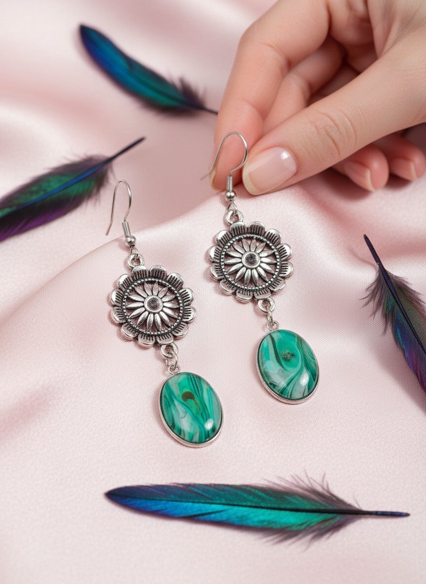 Boucle d'oreille Art "Aurore Boreal" N210