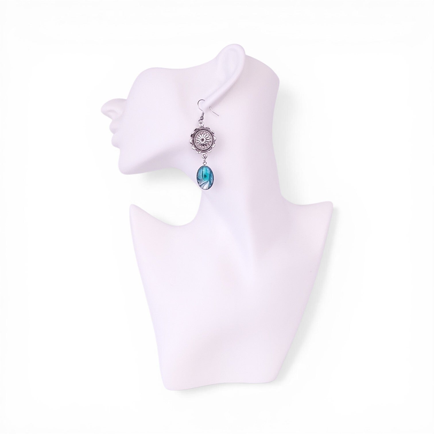 boucle d'oreille art aurore boreale