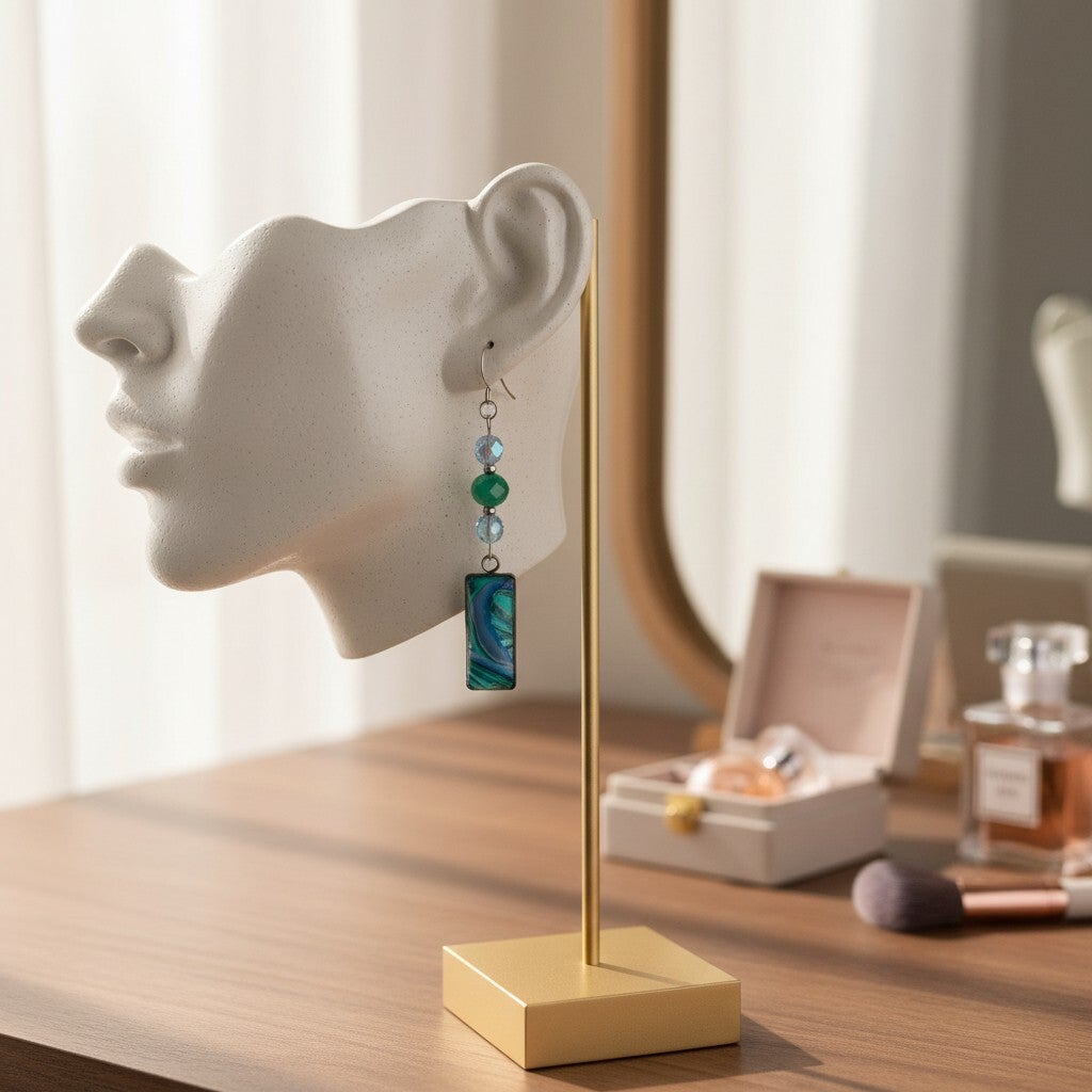 boucle d'oreille art aurore boreale