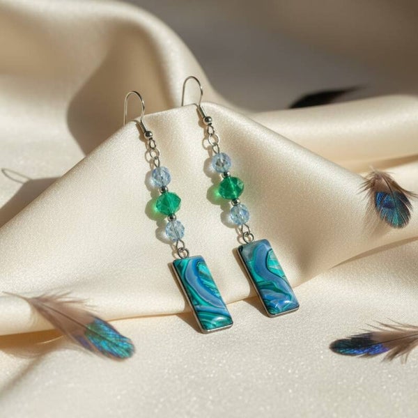 Boucle d'oreille Art "Aurore Boréale" N°4