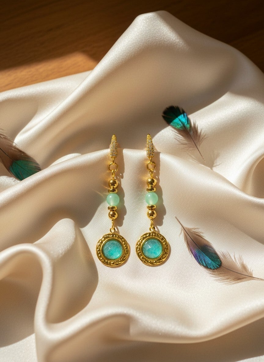 Boucle d'oreille Charme "Aurore Boréale" N°2