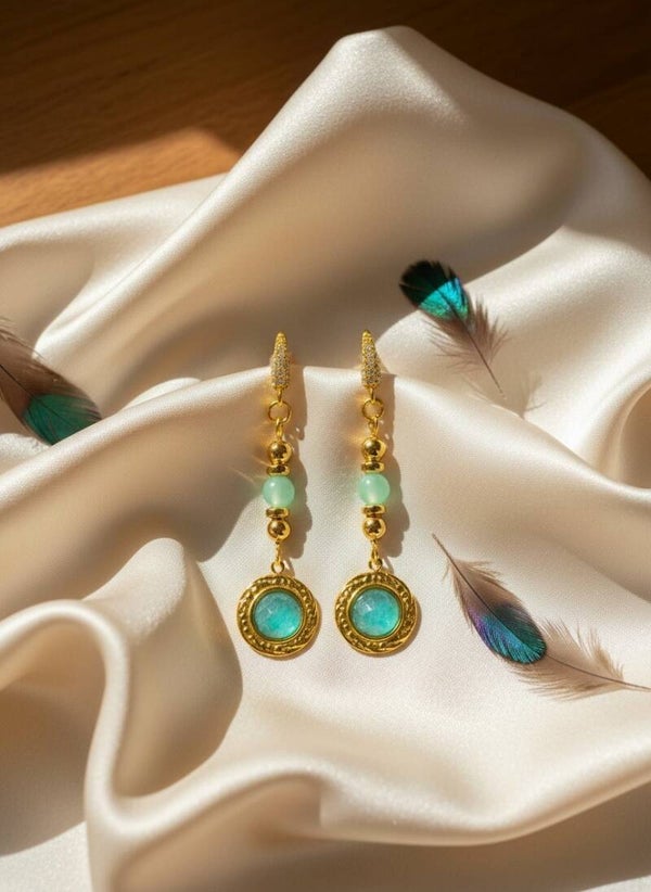 Boucle d'oreille Charme "Aurore Boréale" N°2