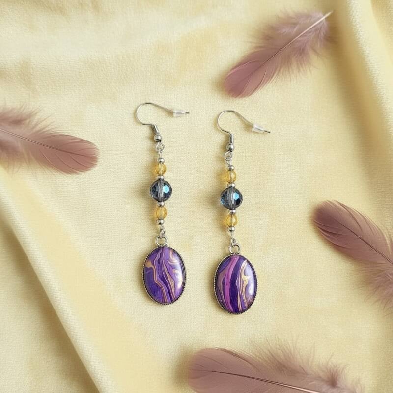 Boucle d'oreille Art "Brume Céleste"