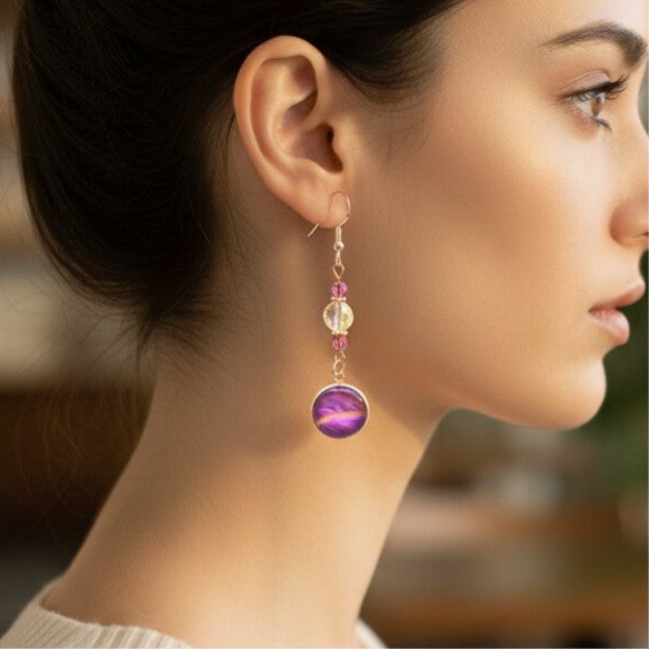 boucle oreille art brume celeste