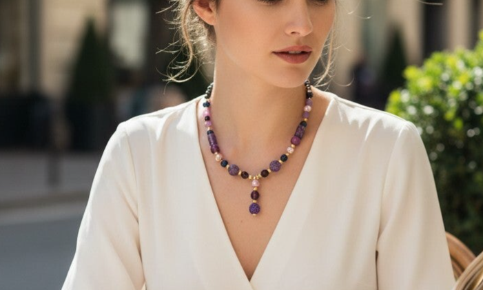 collier charme brume celeste