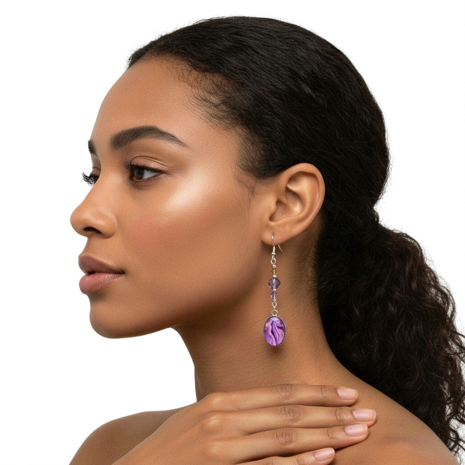 boucle oreille art brume celeste