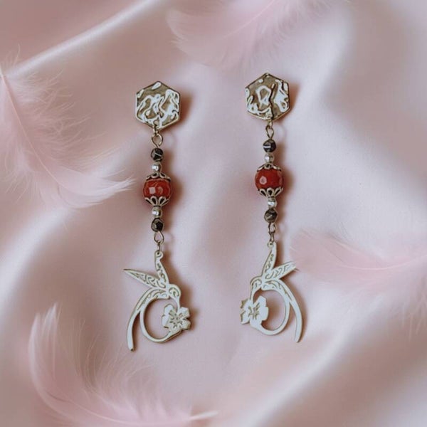 Boucle d'oreille Charme "Colibri Elégance"