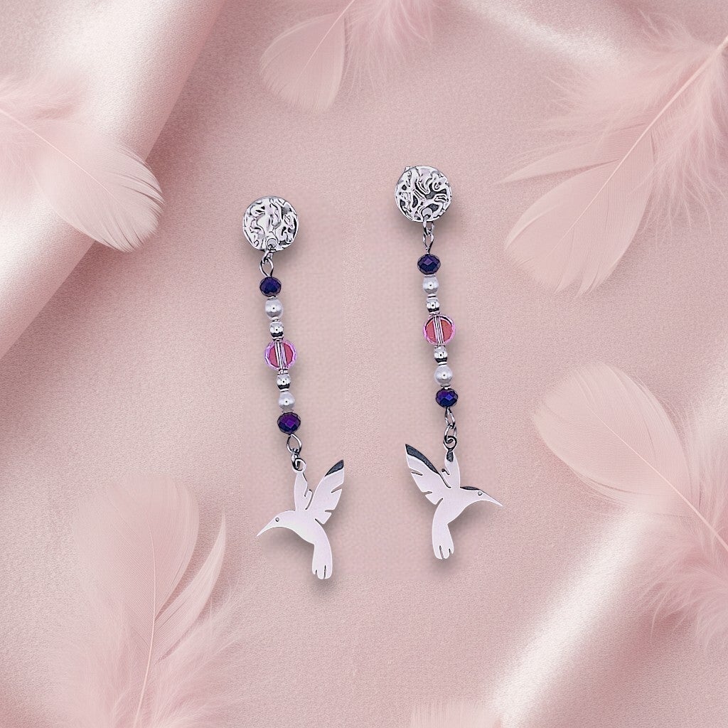 Boucle d'oreille Charme "Colibri Délicat"