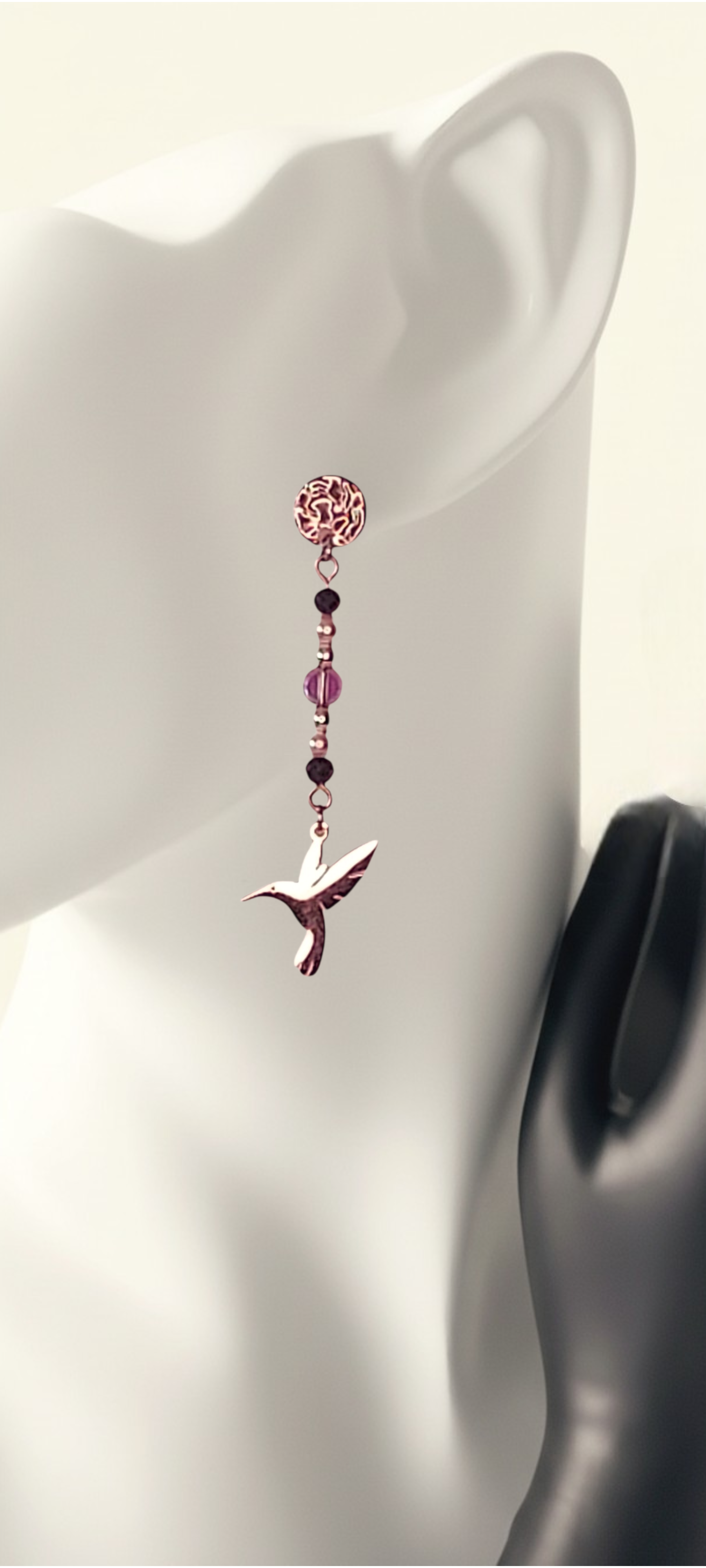 boucle doreille charme colibri