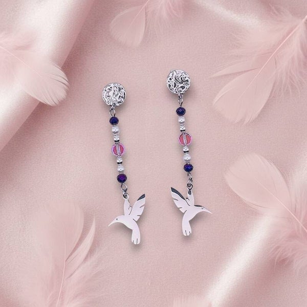 Boucle d'oreille Charme "Colibri Délicat"