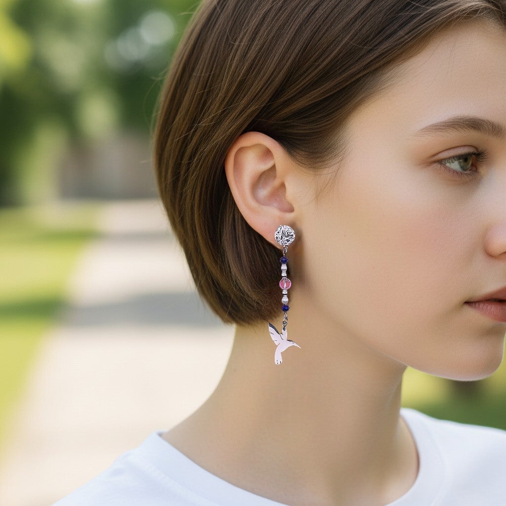 boucle doreille charme colibri