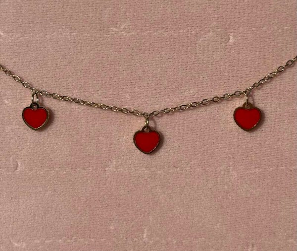 armbandje: hartjes rood