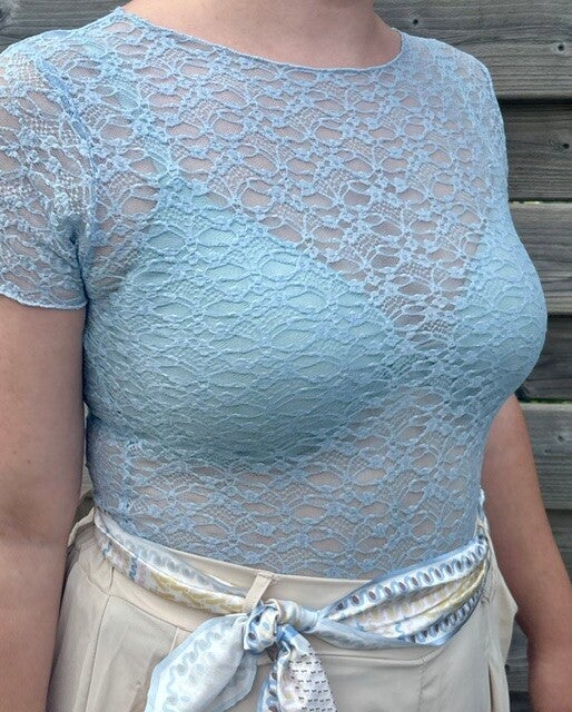 T-shirt kant/ blauw