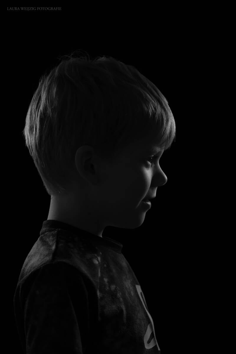 zwart witte silhouet portretfoto