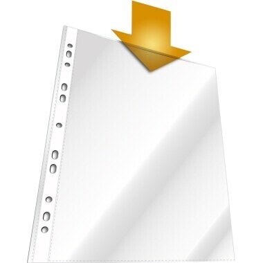 Prospekthülle DIN A4 – 0,05 mm, oben offen, glasklar, 100 Stück/Pack.