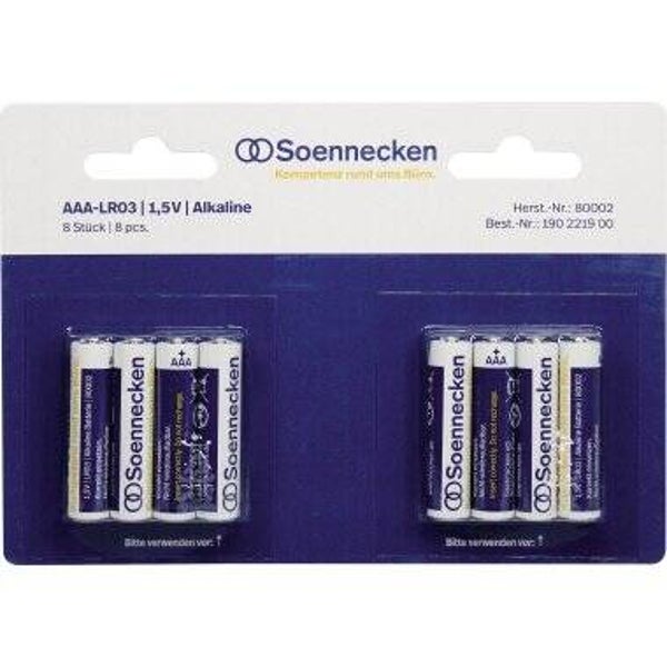 Soennecken Batterie Micro AAA LR03 1,5 V 8 St./Pack