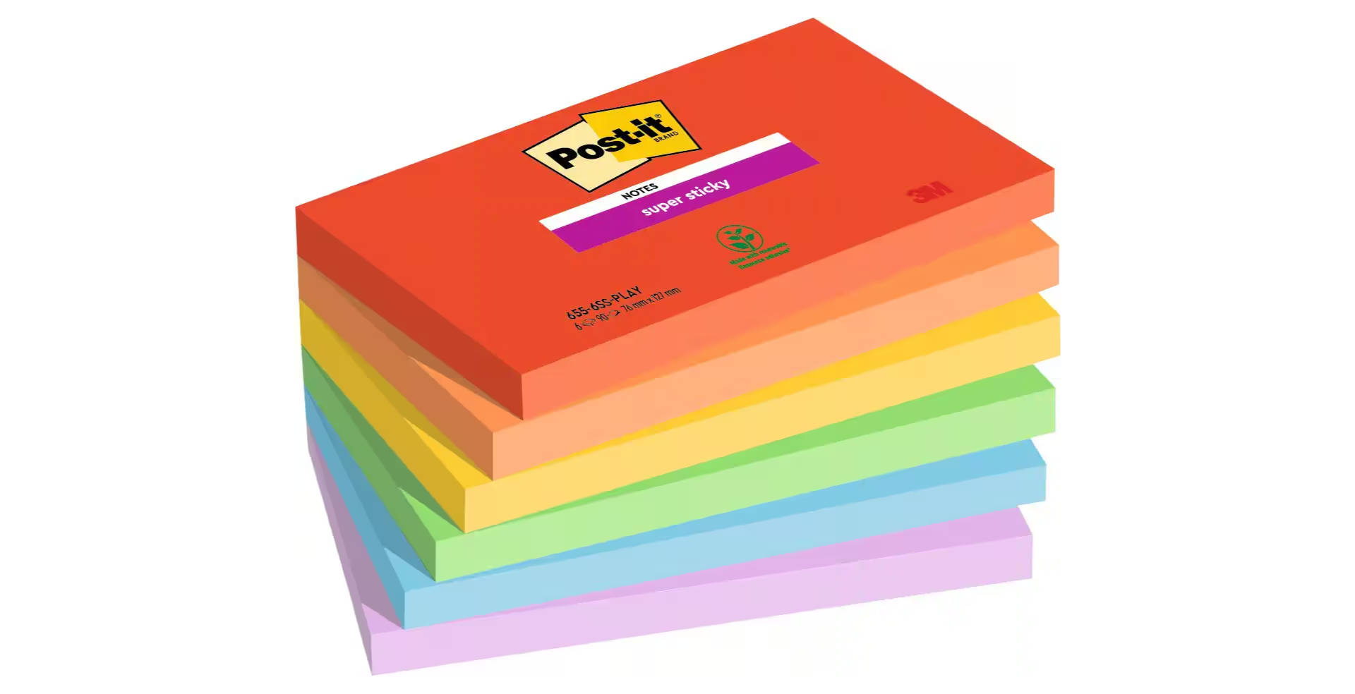 Post-it Super Haftnotizen 76 x 127 mm 6 Blöcke mit 90 Blatt