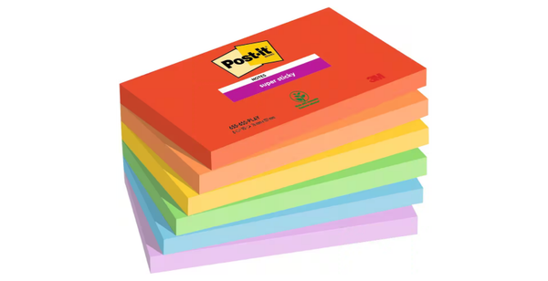 Post-it Super Haftnotizen 76 x 127 mm 6 Blöcke mit 90 Blatt