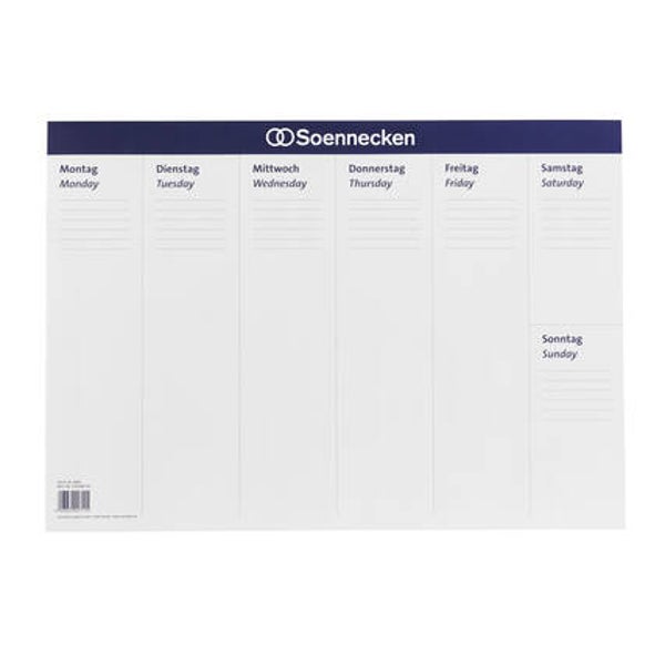 Schreibunterlage 58,9 x 41,9 cm ohne Folienauflage Papier weiß/blau 20 Blatt