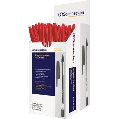 Soennecken Einwegkugelschreiber Nr. 1 0,6mm rot Kappenmodell 50 St./Pack.
