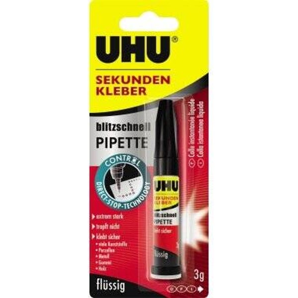 UHU Sekundenkleber blitzschnell PIPETTE 3g