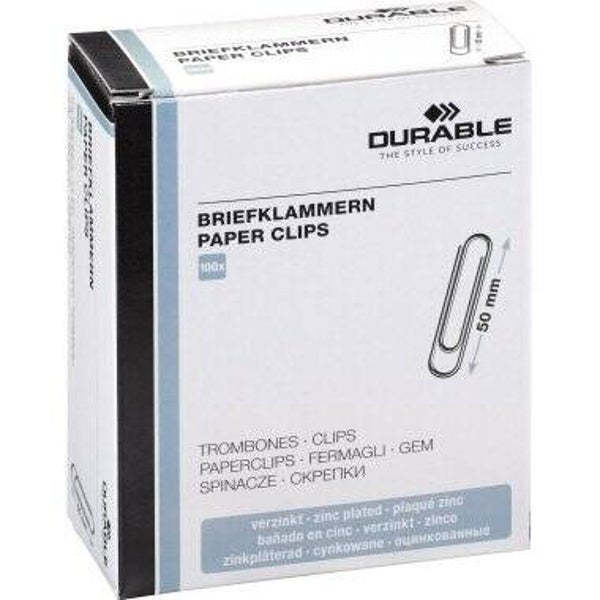 DURABLE Büroklammer runde Form 50mm Metall zink 100 St./Pack.