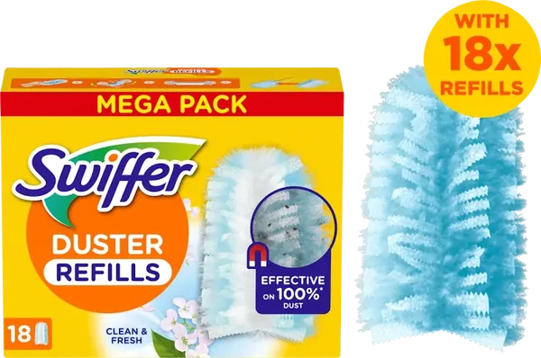 Swiffer Staubmagnet mit Febrezeduft Nachfüllpack Mega Pack, 18 St