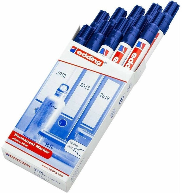 edding 3000 Permanentmarker blau 10 St. Pack