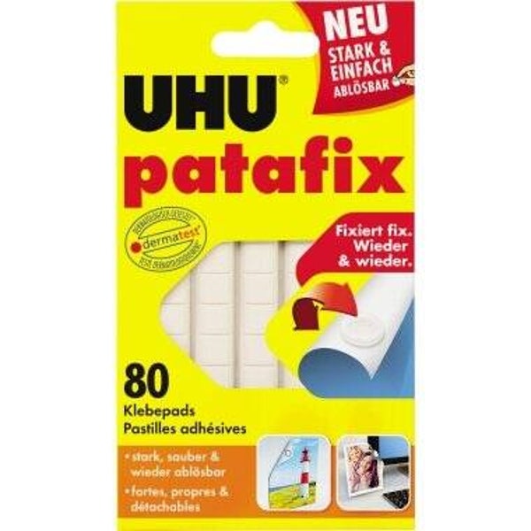 UHU Klebepad patafix 6x14cm weiß 80 St./Pack