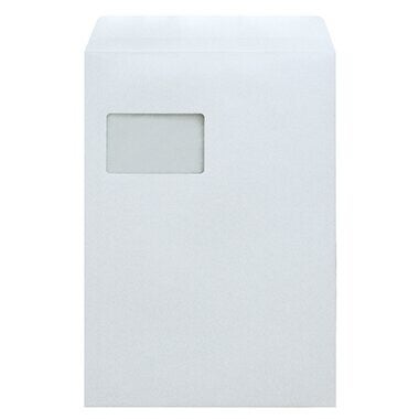 Versandtasche DIN C4 mit Fenster 100g/m² mit Selbstklebung weiß 250 St./Pack.